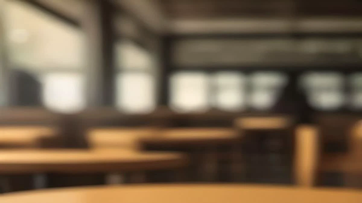 A cafe interior blurred in the background with a phone in sharp focus